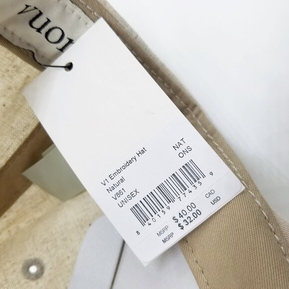 NEW Vuori V1 Embroidery Hat Natural Snapback Dad Hat Unisex Natural Hemp Organic - Picture 12 of 15